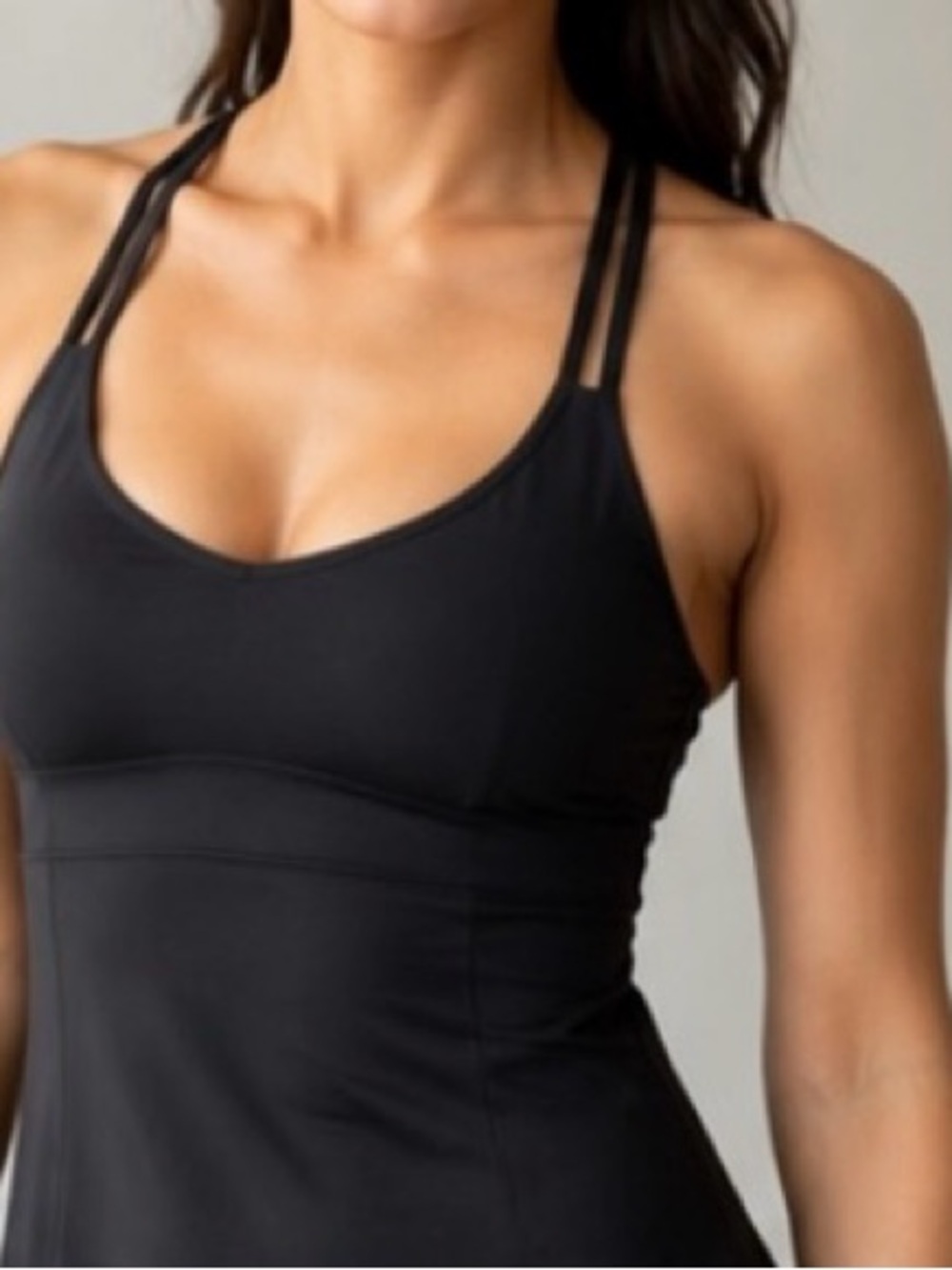 Athleta Black Athletic Dress Built-In Bra Strappy Back XS Activewear - Picture 3 of 5